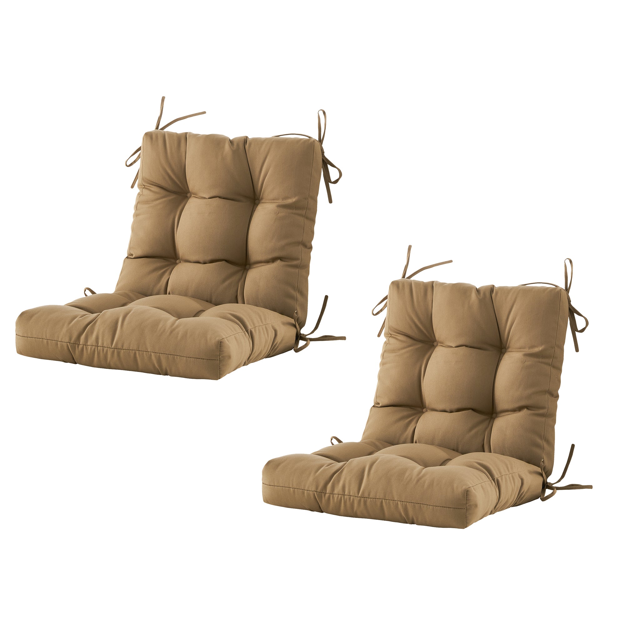 ARTPLAN Outdoor Chair Cushions,40"x20"x4",Low BackTufted Thick Outdoor Wicker Lawn Seat Cushion with Ties for Patio Furniture