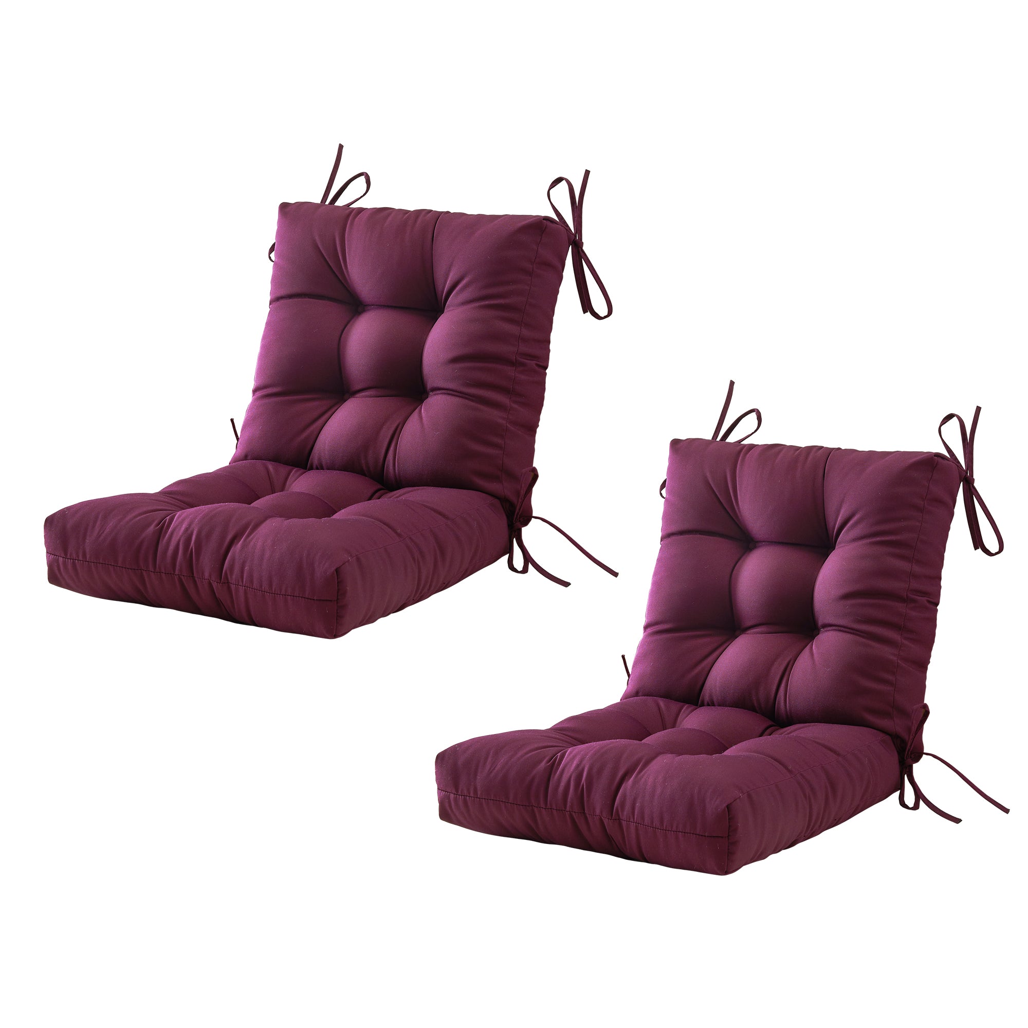 ARTPLAN Outdoor Chair Cushions,40"x20"x4",Low BackTufted Thick Outdoor Wicker Lawn Seat Cushion with Ties for Patio Furniture