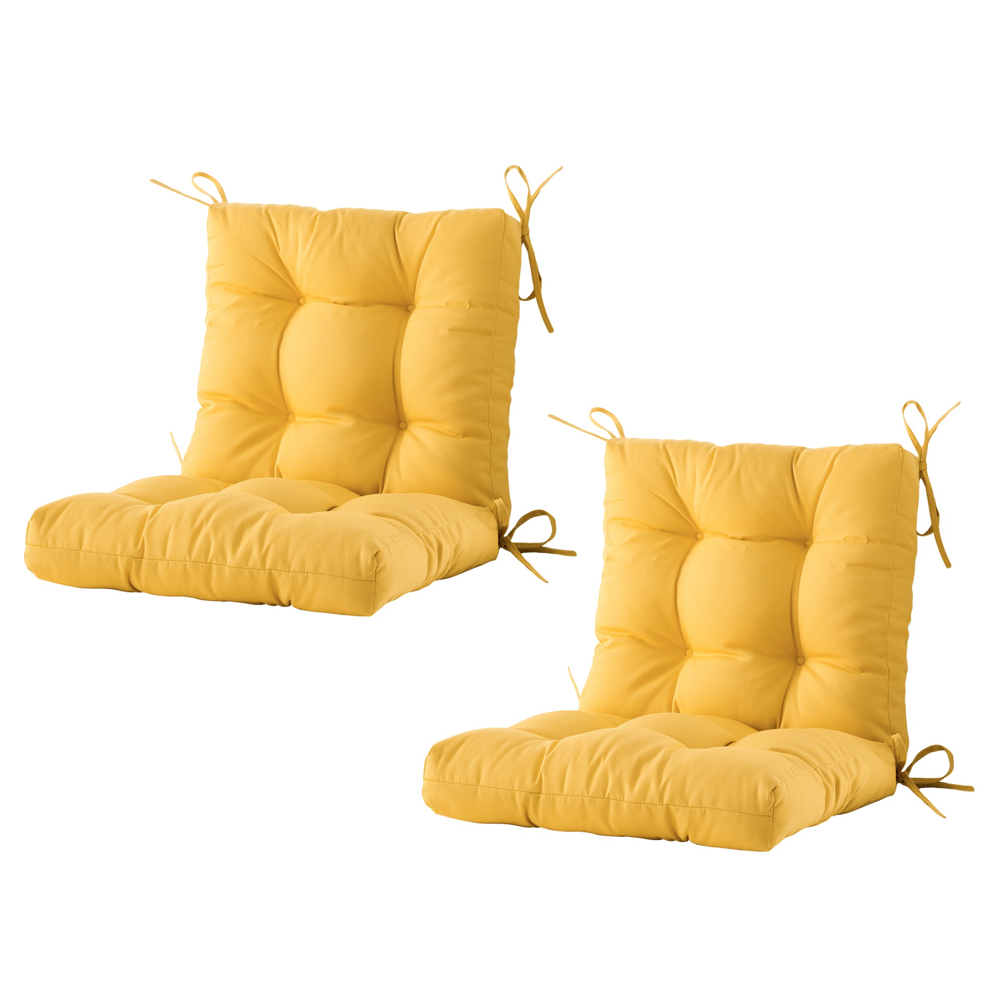 ARTPLAN Outdoor Chair Cushions,40"x20"x4",Low BackTufted Thick Outdoor Wicker Lawn Seat Cushion with Ties for Patio Furniture
