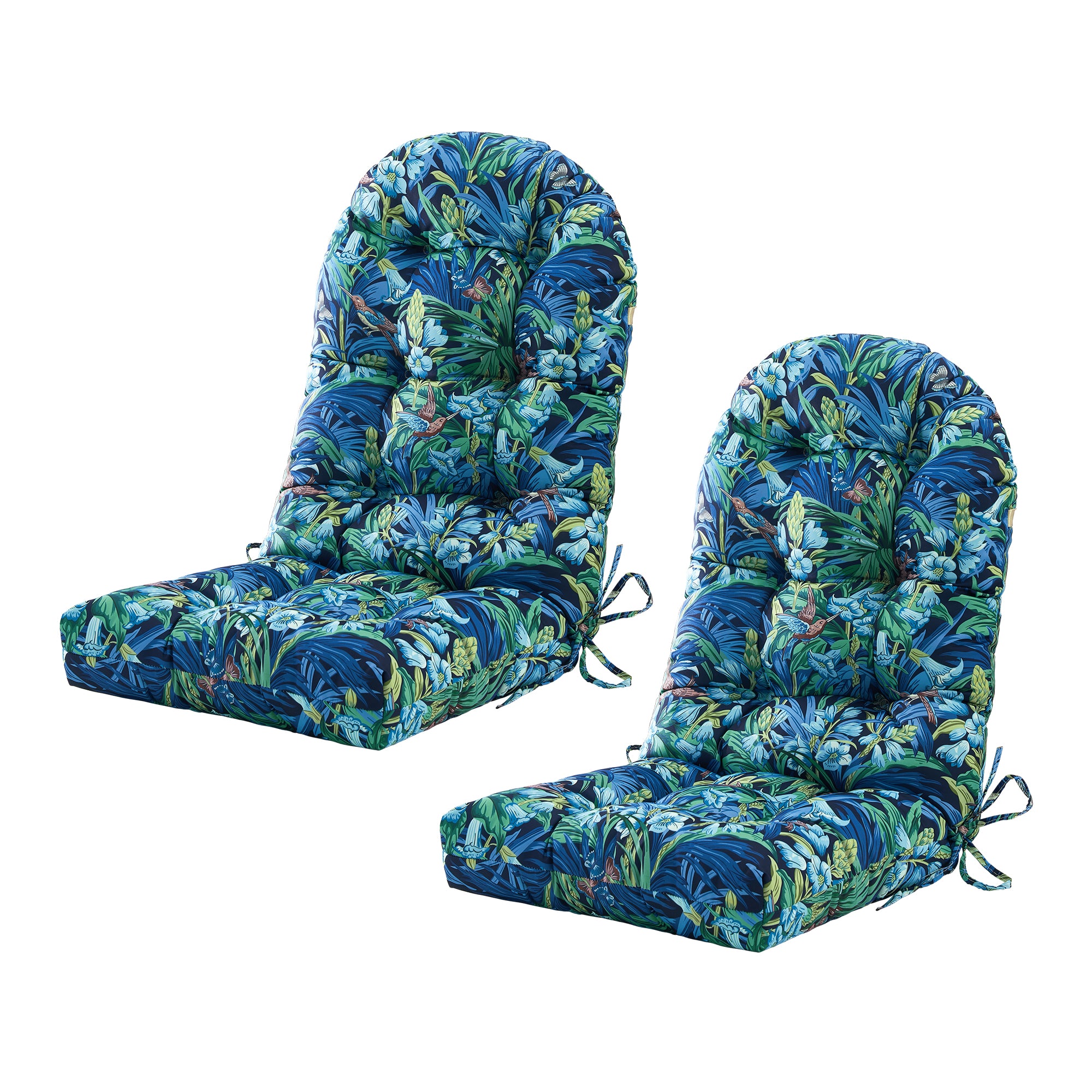ARTPLAN Outdoor Adirondack Chair Cushion for Patio Furniture,Tufted Thick Seat & Round High Back Rocking Oudoor Colorful Cushion, 48"x21"x4" inches,Fade-Resistant,Floral
