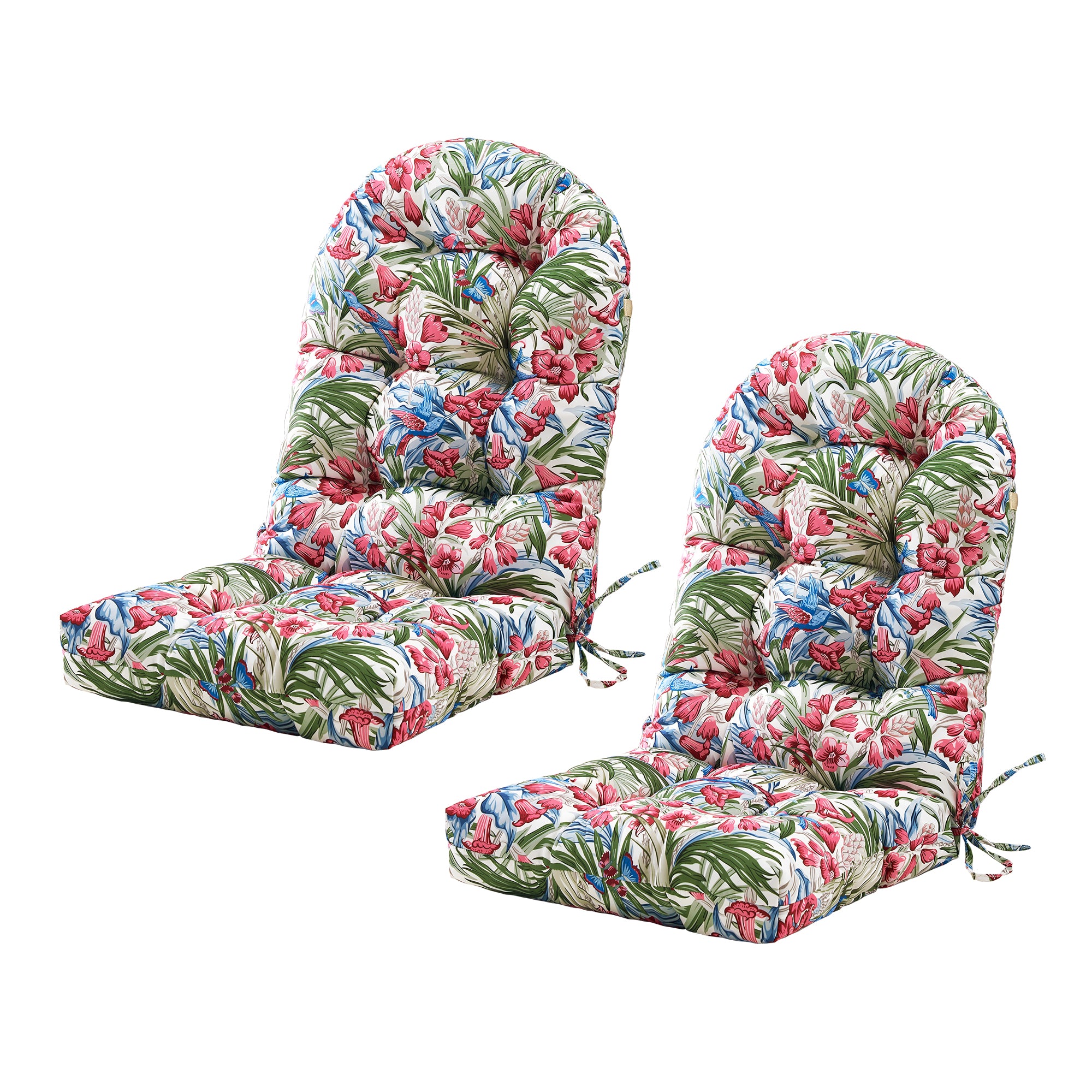 ARTPLAN Outdoor Adirondack Chair Cushion for Patio Furniture,Tufted Thick Seat & Round High Back Rocking Oudoor Colorful Cushion, 48"x21"x4" inches,Fade-Resistant,Floral