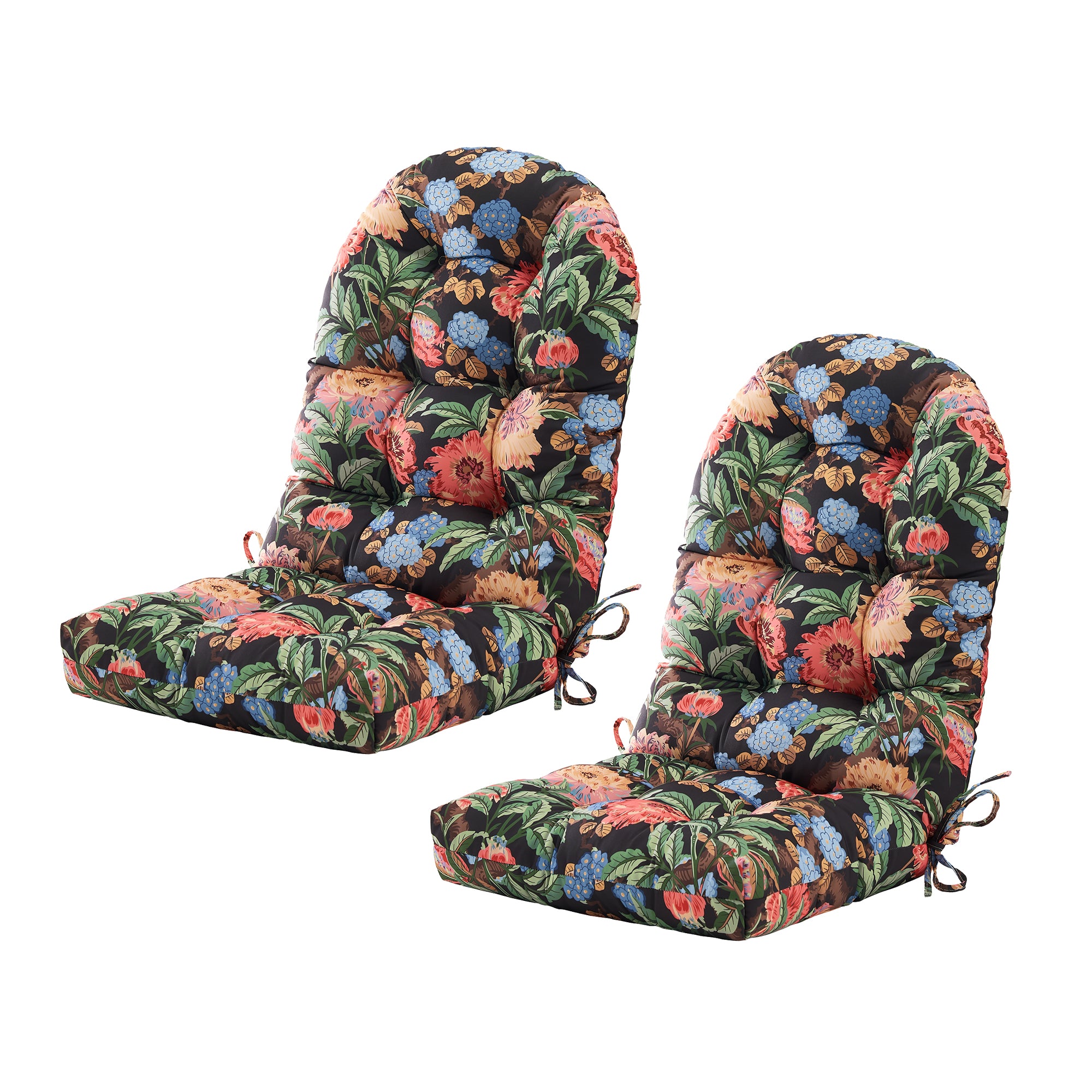 ARTPLAN Outdoor Adirondack Chair Cushion for Patio Furniture,Tufted Thick Seat & Round High Back Rocking Oudoor Colorful Cushion, 48"x21"x4" inches,Fade-Resistant,Floral