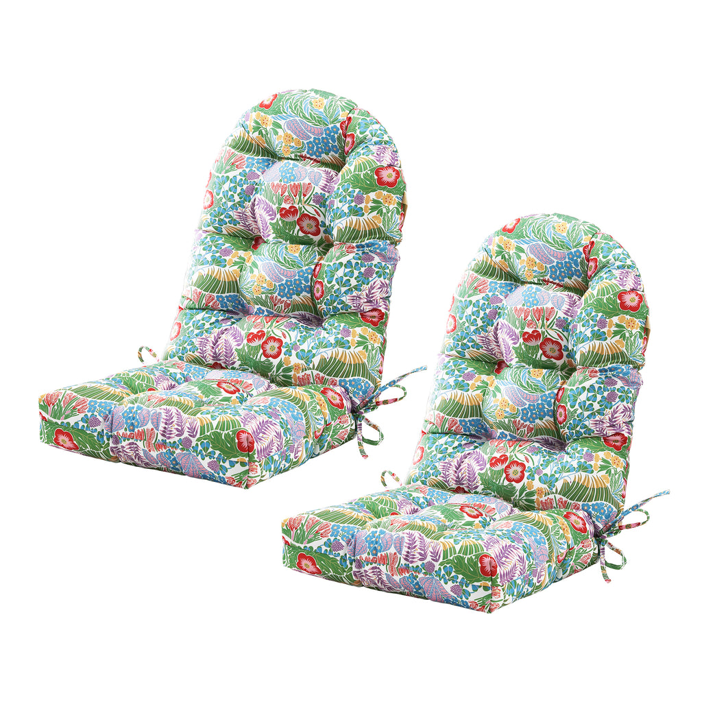 ARTPLAN Outdoor Adirondack Chair Cushion for Patio Furniture,Tufted Thick Seat & Round High Back Rocking Oudoor Colorful Cushion, 48"x21"x4" inches,Fade-Resistant