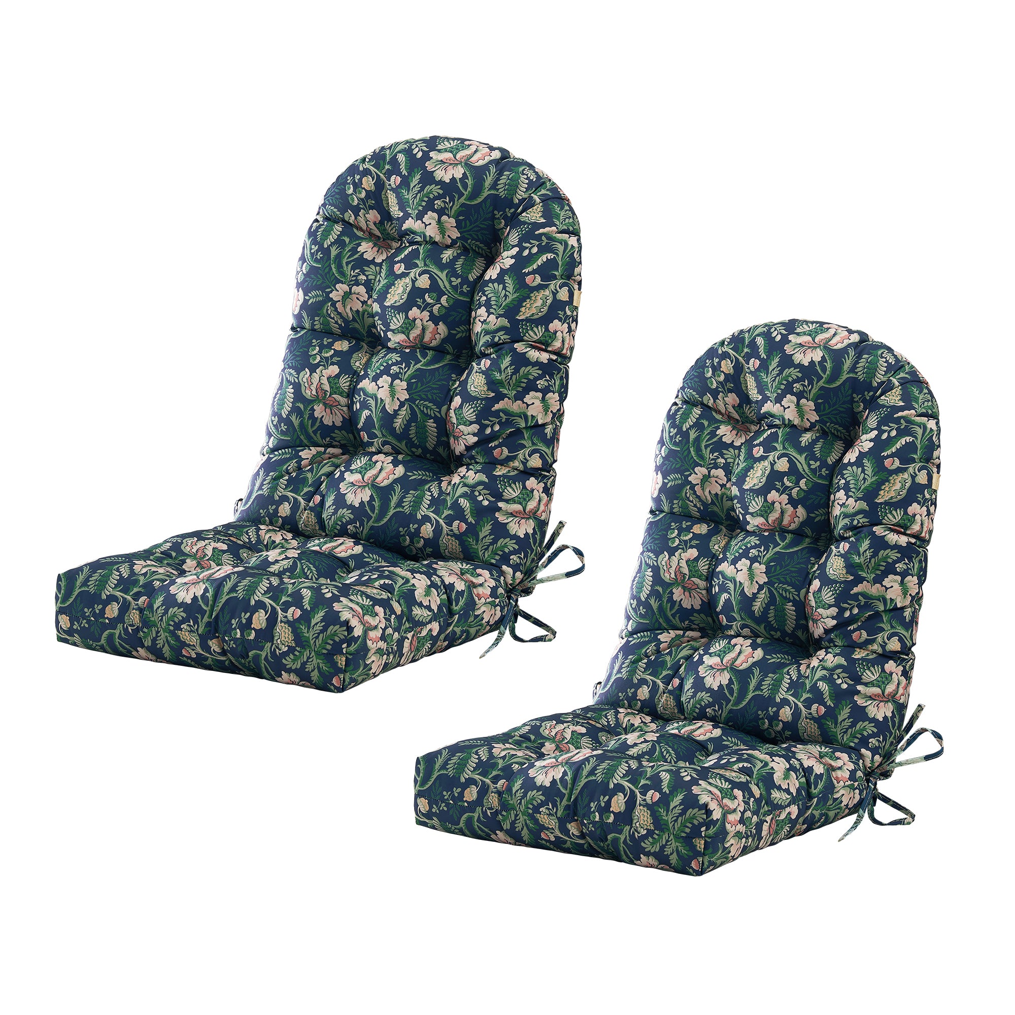 ARTPLAN Outdoor Adirondack Chair Cushion for Patio Furniture,Tufted Thick Seat & Round High Back Rocking Oudoor Colorful Cushion, 48"x21"x4" inches,Fade-Resistant,Floral