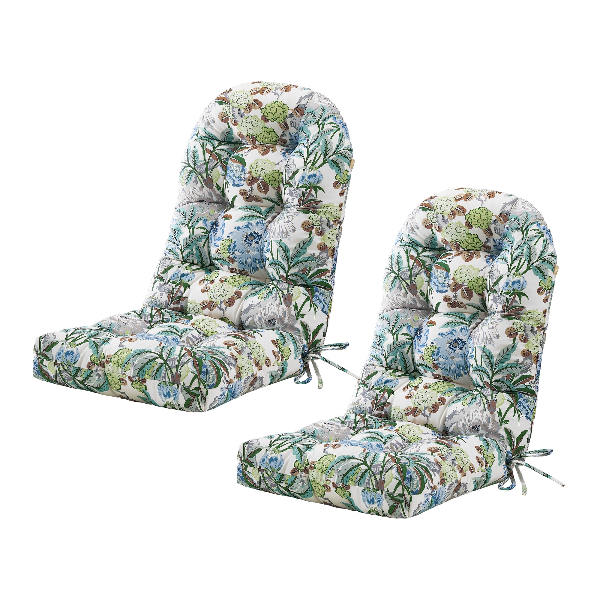 ARTPLAN Outdoor Adirondack Chair Cushion for Patio Furniture,Tufted Thick Seat & Round High Back Rocking Oudoor Colorful Cushion, 48"x21"x4" inches,Fade-Resistant,Floral