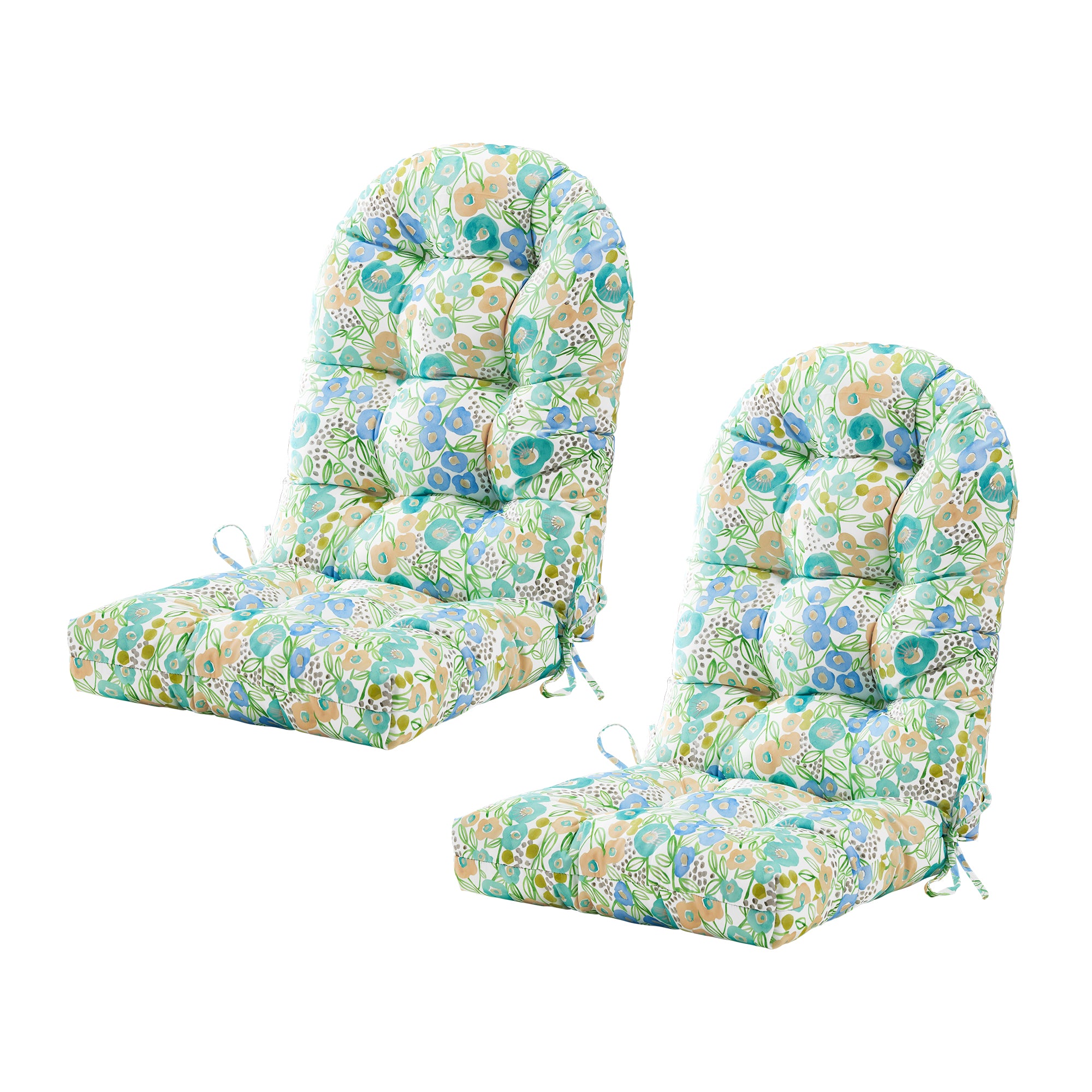ARTPLAN Outdoor Adirondack Chair Cushion for Patio Furniture,Tufted Thick Seat & Round High Back Rocking Oudoor Colorful Cushion, 48"x21"x4" inches,Fade-Resistant,Floral