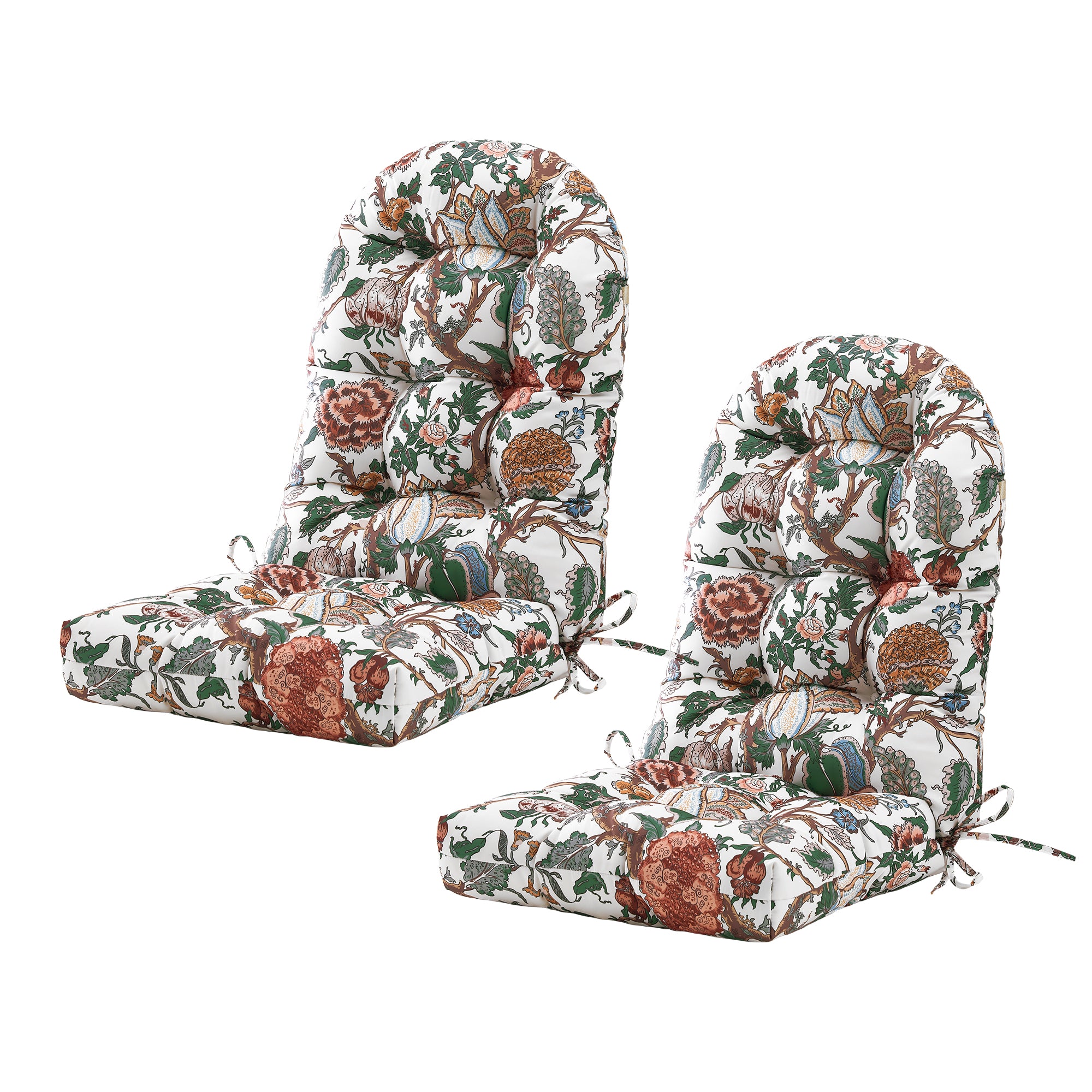ARTPLAN Outdoor Adirondack Chair Cushion for Patio Furniture,Tufted Thick Seat & Round High Back Rocking Oudoor Colorful Cushion, 48"x21"x4" inches,Fade-Resistant,Floral