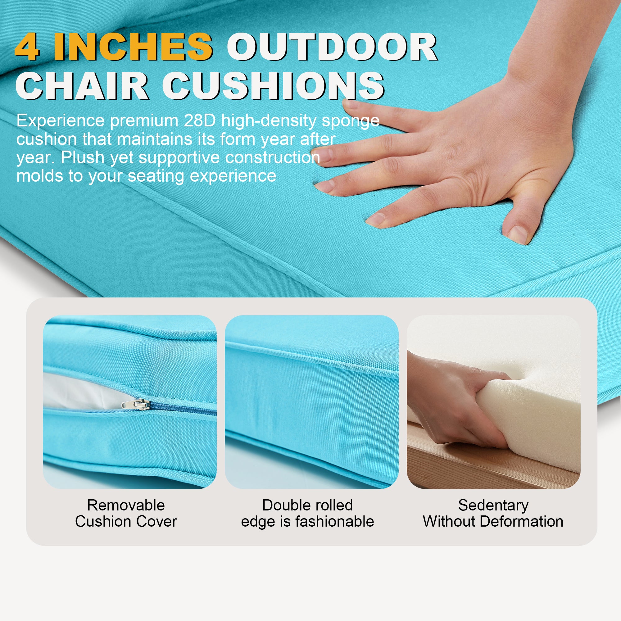 ARTPLAN Patio Bench Cushions Set of 5, Outdoor Sofa Cushions | All-Weather Fabric | Lumbar Support Pillows | Waterproof & Fade-Resistant for Sectionals
