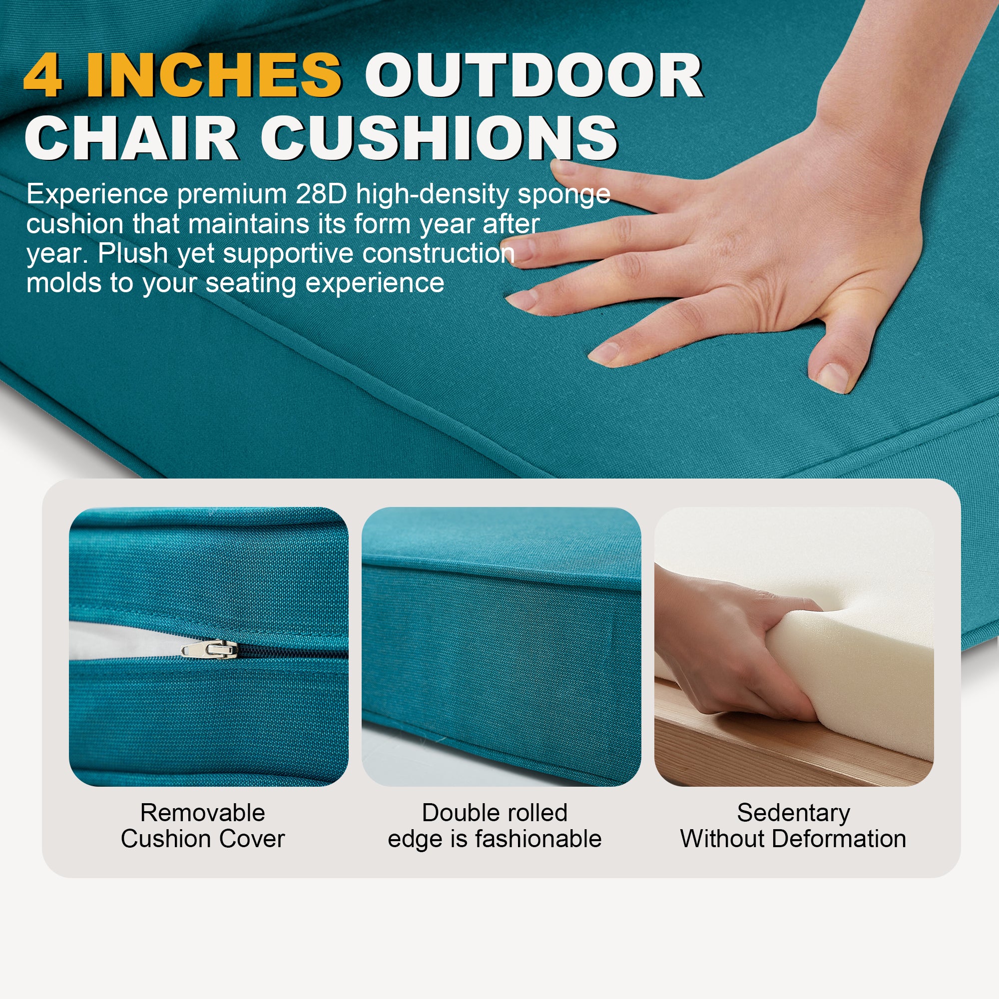 ARTPLAN Patio Bench Cushions Set of 5, Outdoor Sofa Cushions | All-Weather Fabric | Lumbar Support Pillows | Waterproof & Fade-Resistant for Sectionals