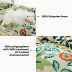 ARTPLAN Outdoor Cushions for Settee,Wicker Loveseat Cushions with Tie,Tufted Patio Cushions 2 U-Shaped Set of 5 Piece,L44xW19,Floral,