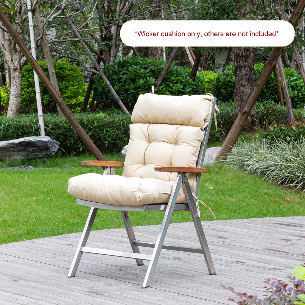 ARTPLAN Adirondack Outdoor Chair Cushion, All Weather Patio Cushion, Wicker Tufted Pillow for Patio Furniture