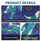 ARTPLAN Deep Seat Outdoor Cushion,Set 24"x24"x6" ,18x24" Bench Outdoor Chair Cushions, Polyester Fill Back for Patio Furniture ,Square