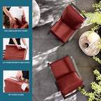 ARTPLAN Deep Seat Outdoor Cushion,Set 24"x24"x6" ,18x24" Bench Outdoor Chair Cushions, Polyester Fill Back for Patio Furniture ,Square