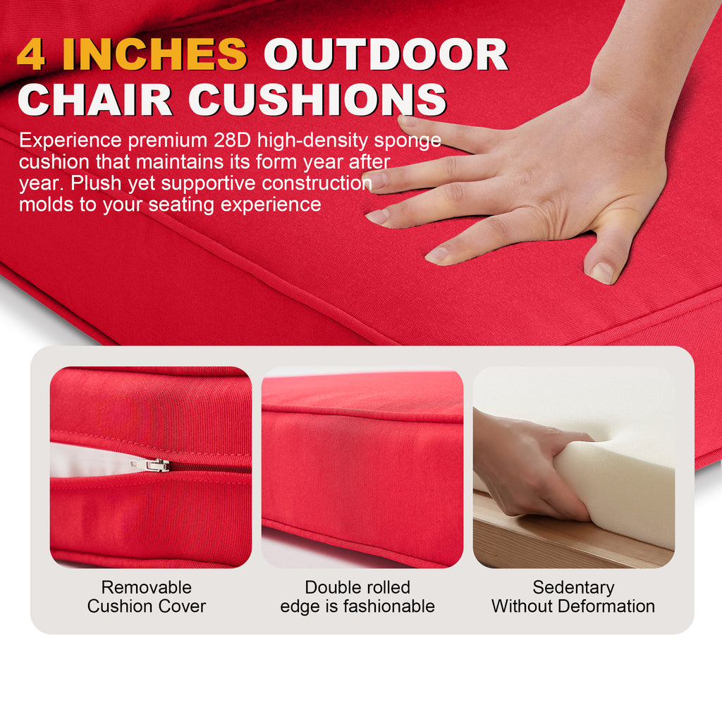ARTPLAN Patio Bench Cushions Set of 5, Outdoor Sofa Cushions | All-Weather Fabric | Lumbar Support Pillows | Waterproof & Fade-Resistant for Sectionals