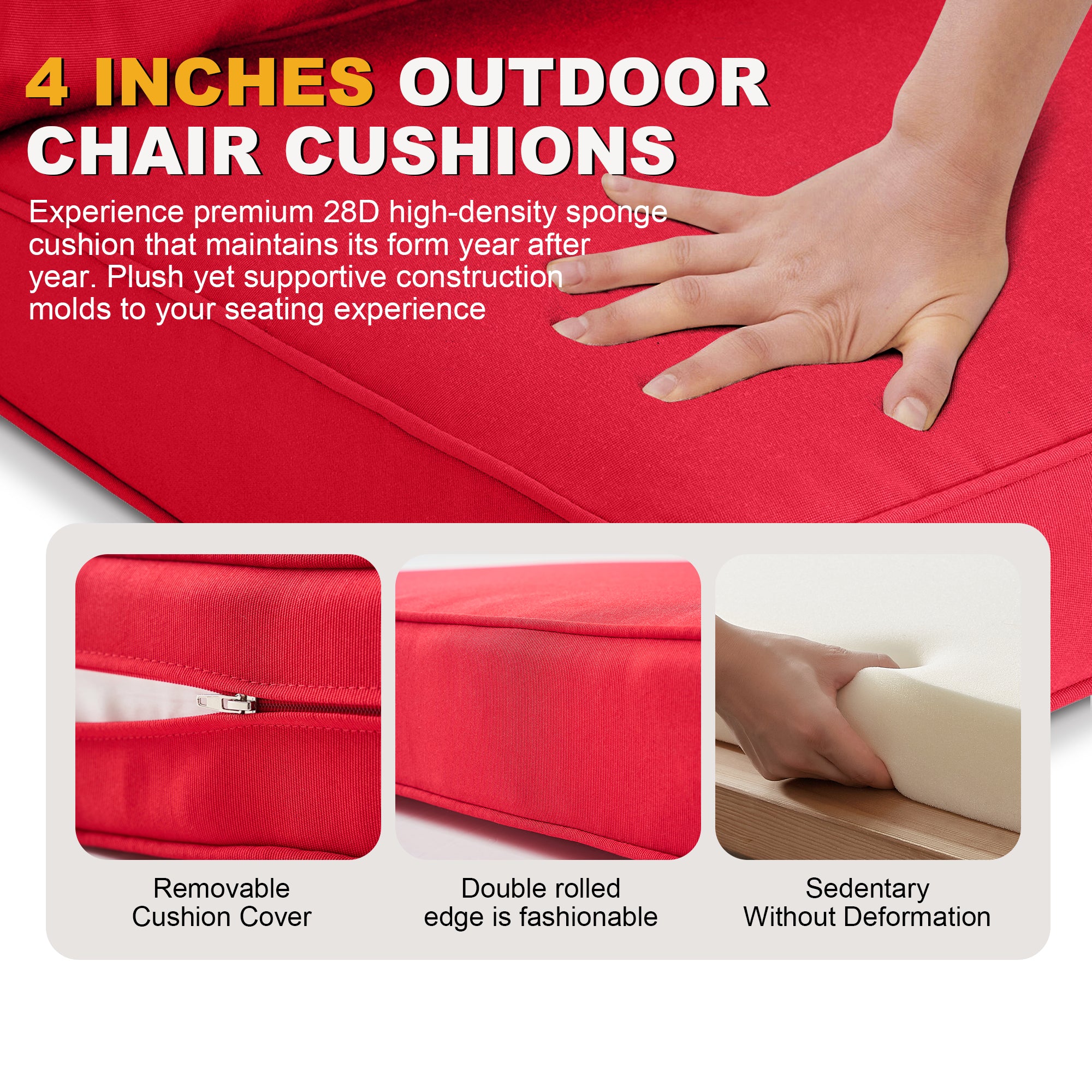 ARTPLAN Patio Bench Cushions Set of 5, Outdoor Sofa Cushions | All-Weather Fabric | Lumbar Support Pillows | Waterproof & Fade-Resistant for Sectionals