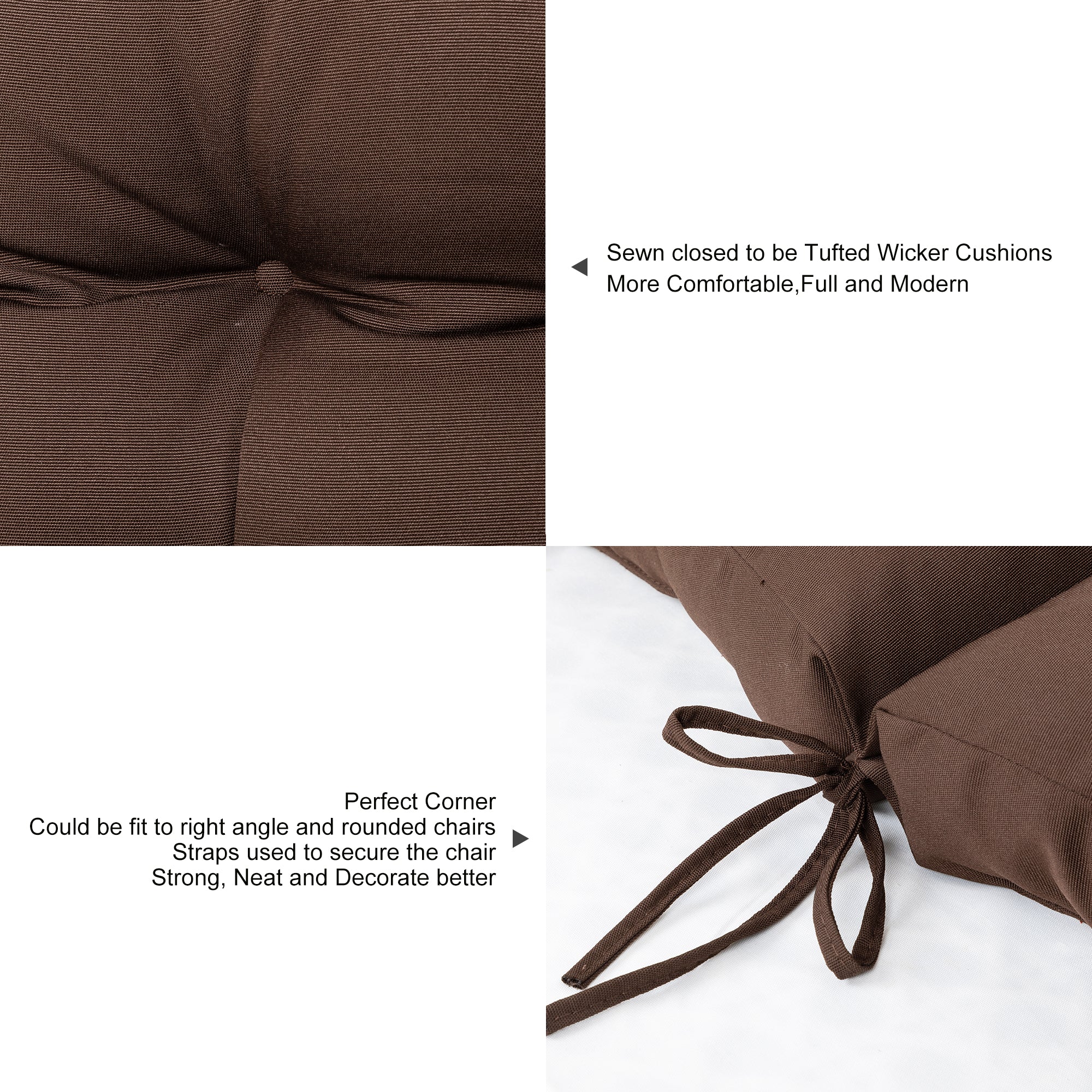 ARTPLAN Outdoor Chaise Lounge Cushion 72x22x4 inches, Floral Tufted Thick Replacement Cushion with Ties, All Weather Wicker Patio Furniture Cushion