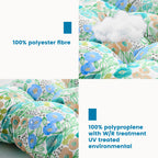 ARTPLAN Outdoor Chair Cushions,40"x20"x4",Low BackTufted Thick Outdoor Wicker Lawn Seat Cushion with Ties for Patio Furniture,Floral