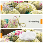3 Pieces Outdoor Chair Cushions Set–Waterproof Tufted Cushions with Ties for Patio coversation, Loveseat & Bench, 44"x19"x5" UV-Resistant & Fade-Proof with Premium Polyester Filled