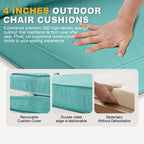 ARTPLAN Patio Bench Cushions Set of 5, Outdoor Sofa Cushions | All-Weather Fabric | Lumbar Support Pillows | Waterproof & Fade-Resistant for Sectionals