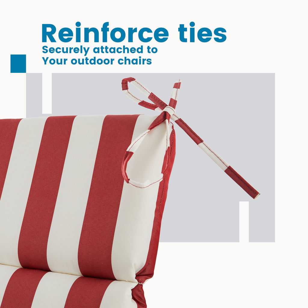 ARTPLAN Outdoor Chair Cushion,Seat & High Back Adirondack Rocking Wicker Chair Lawn Foam Cushion for Patio Furniture,45.5"x21"x3"