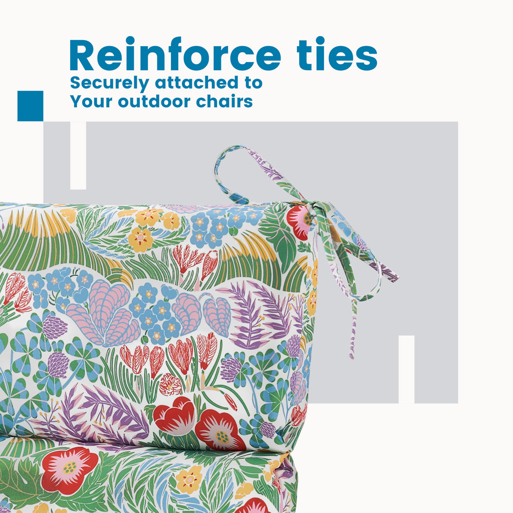 ARTPLAN Outdoor Chair Cushion,Seat & High Back Adirondack Rocking Wicker Chair Lawn Foam Cushion for Patio Furniture,45.5"x21"x3"