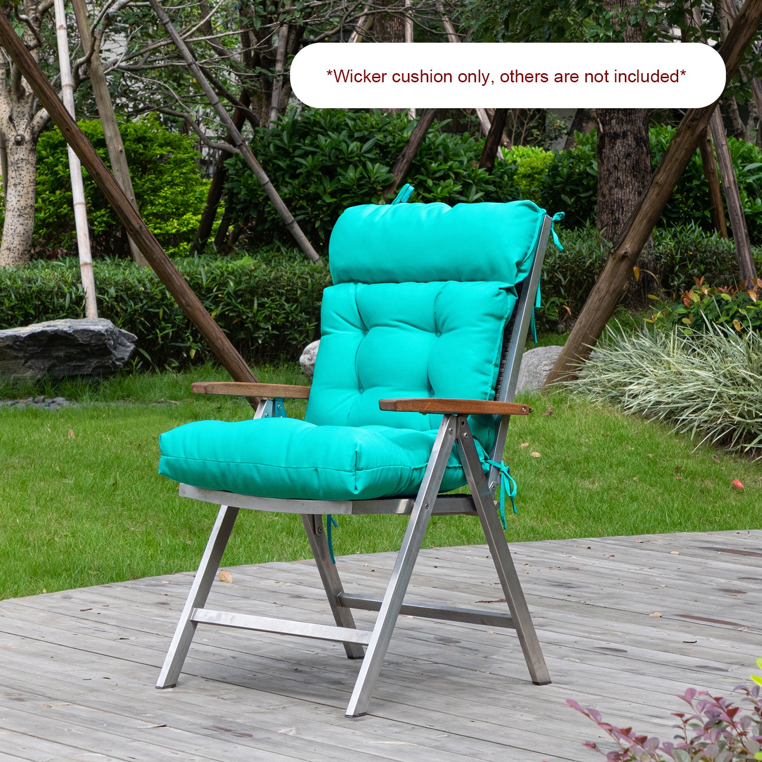 ARTPLAN Adirondack Outdoor Chair Cushion, All Weather Patio Cushion, Wicker Tufted Pillow for Patio Furniture