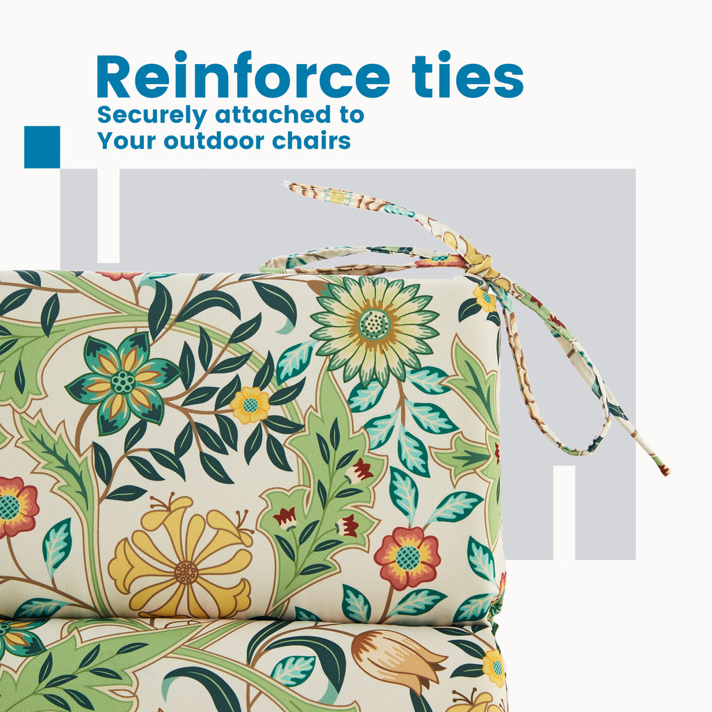 ARTPLAN Outdoor Chair Cushion,Seat & High Back Adirondack Rocking Wicker Chair Lawn Foam Cushion for Patio Furniture,45.5"x21"x3"