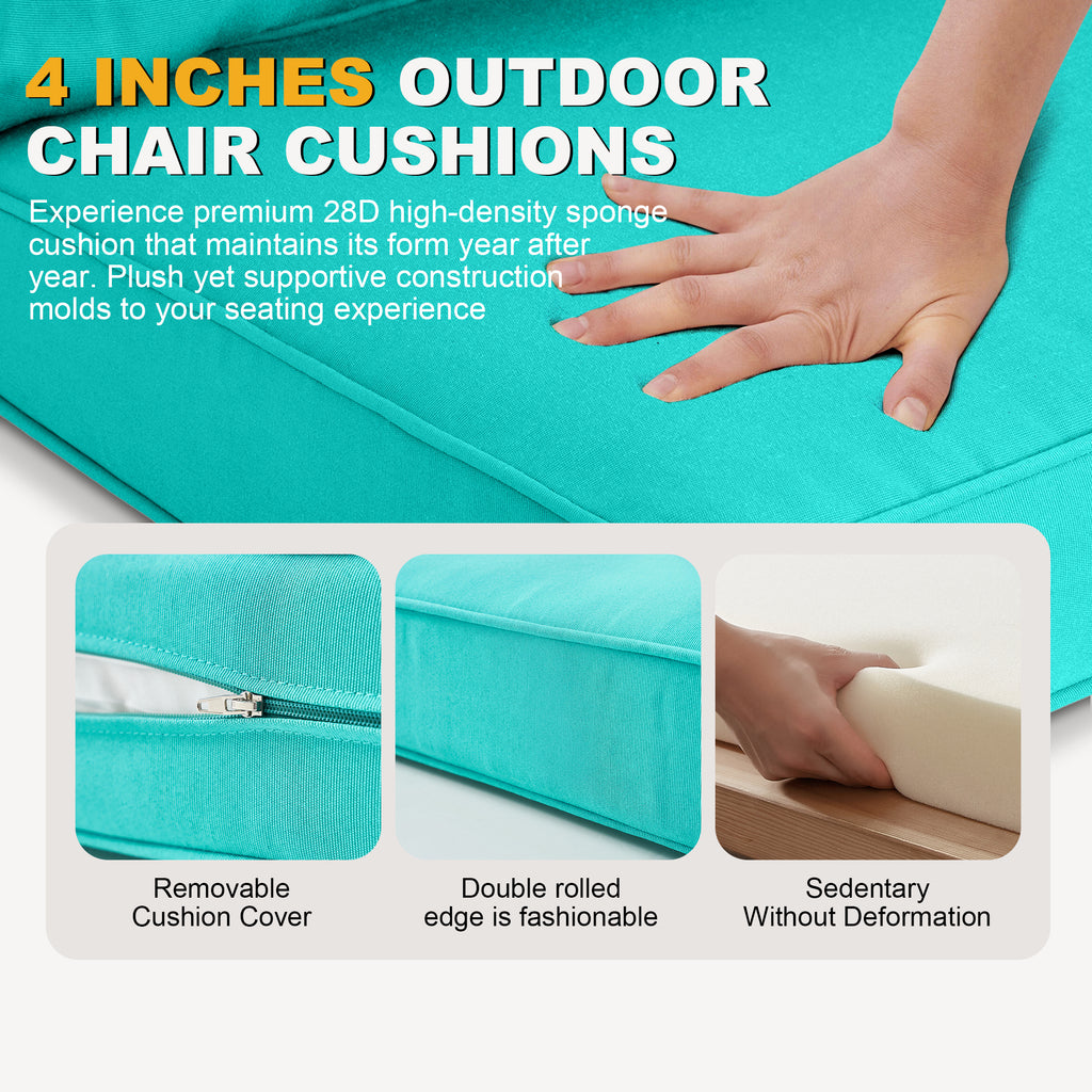 ARTPLAN Patio Bench Cushions Set of 5, Outdoor Sofa Cushions | All-Weather Fabric | Lumbar Support Pillows | Waterproof & Fade-Resistant for Sectionals