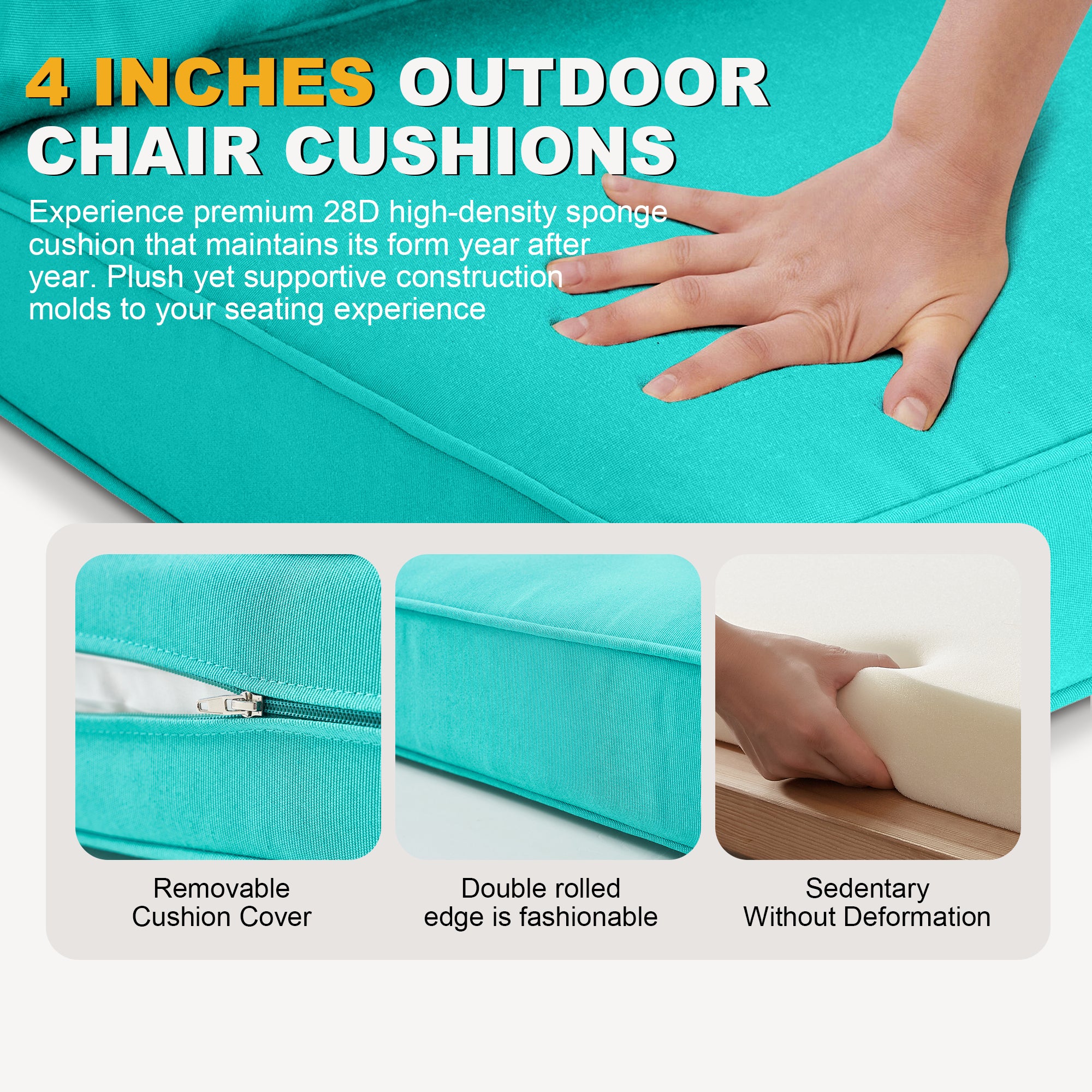 ARTPLAN Patio Bench Cushions Set of 5, Outdoor Sofa Cushions | All-Weather Fabric | Lumbar Support Pillows | Waterproof & Fade-Resistant for Sectionals