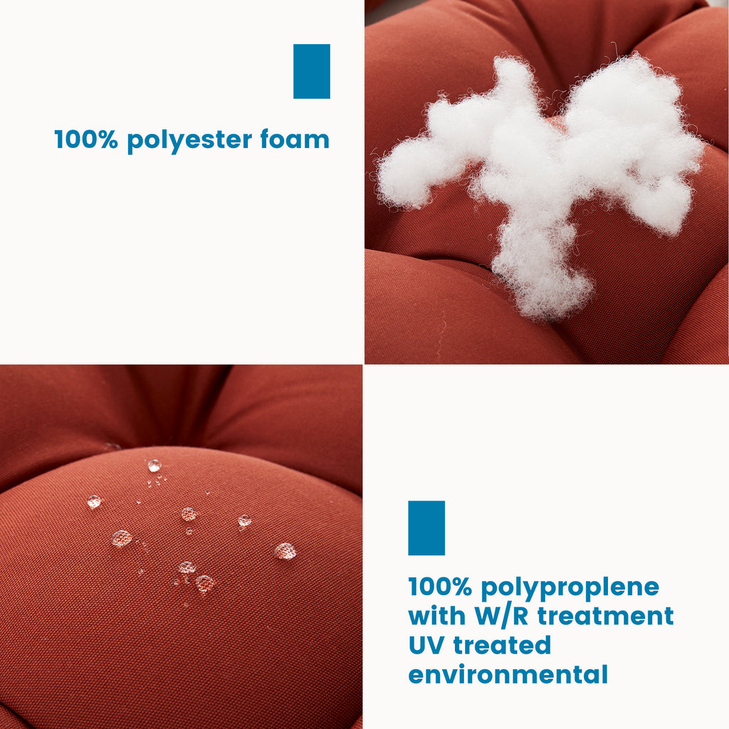 ARTPLAN Outdoor Chair Cushions,40"x20"x4",Low BackTufted Thick Outdoor Wicker Lawn Seat Cushion with Ties for Patio Furniture