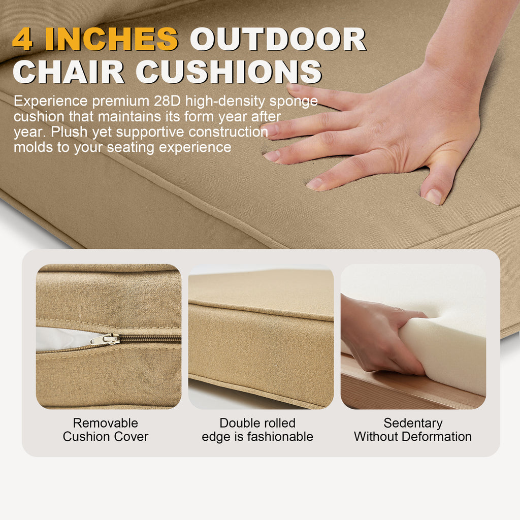 ARTPLAN Patio Bench Cushions Set of 5, Outdoor Sofa Cushions | All-Weather Fabric | Lumbar Support Pillows | Waterproof & Fade-Resistant for Sectionals