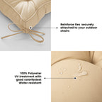 ARTPLAN Outdoor Seat Cushions,Pack of 2 Tufted  Patio Chair Pads 19x19x5 Inches Square Foam for Dining Chair