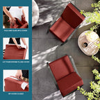 ARTPLAN Outdoor Deep Seat Slipcovers，Set of 2 24x24x6" 18x24 Olefin,Square Outdoor Cushion Cover, for Patio Funiture