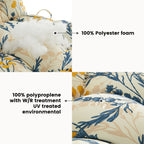 ARTPLAN Patio Chair Cushions Combined Seat and Back,Tufted Outdoor Swivel Chair Cushion with Tie,40"x20"x4",Floral