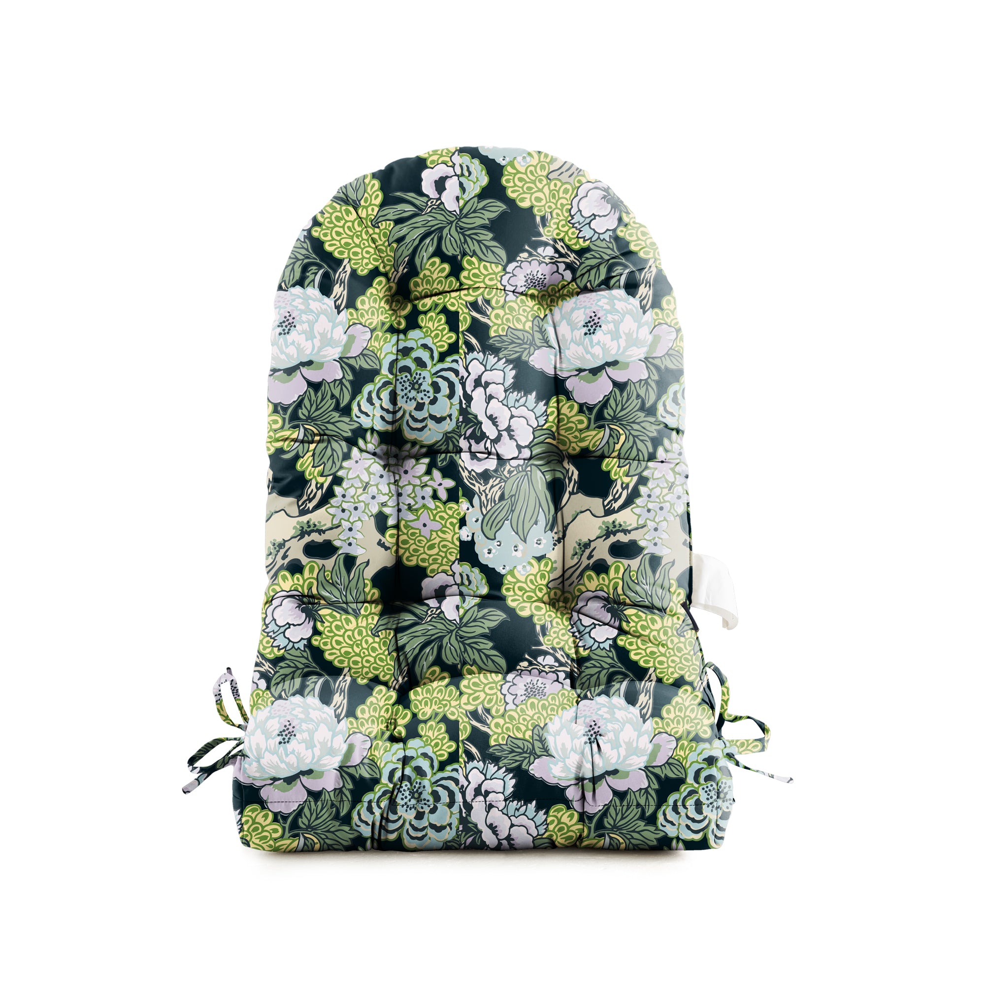 Floral High-Back Seat Cushion - Waterproof Outdoor Adirondack Chair Cushion for Patio Furniture with Tie, Vibrant Patterns, Premium Elastic Padding, Multi-Scenario Use
