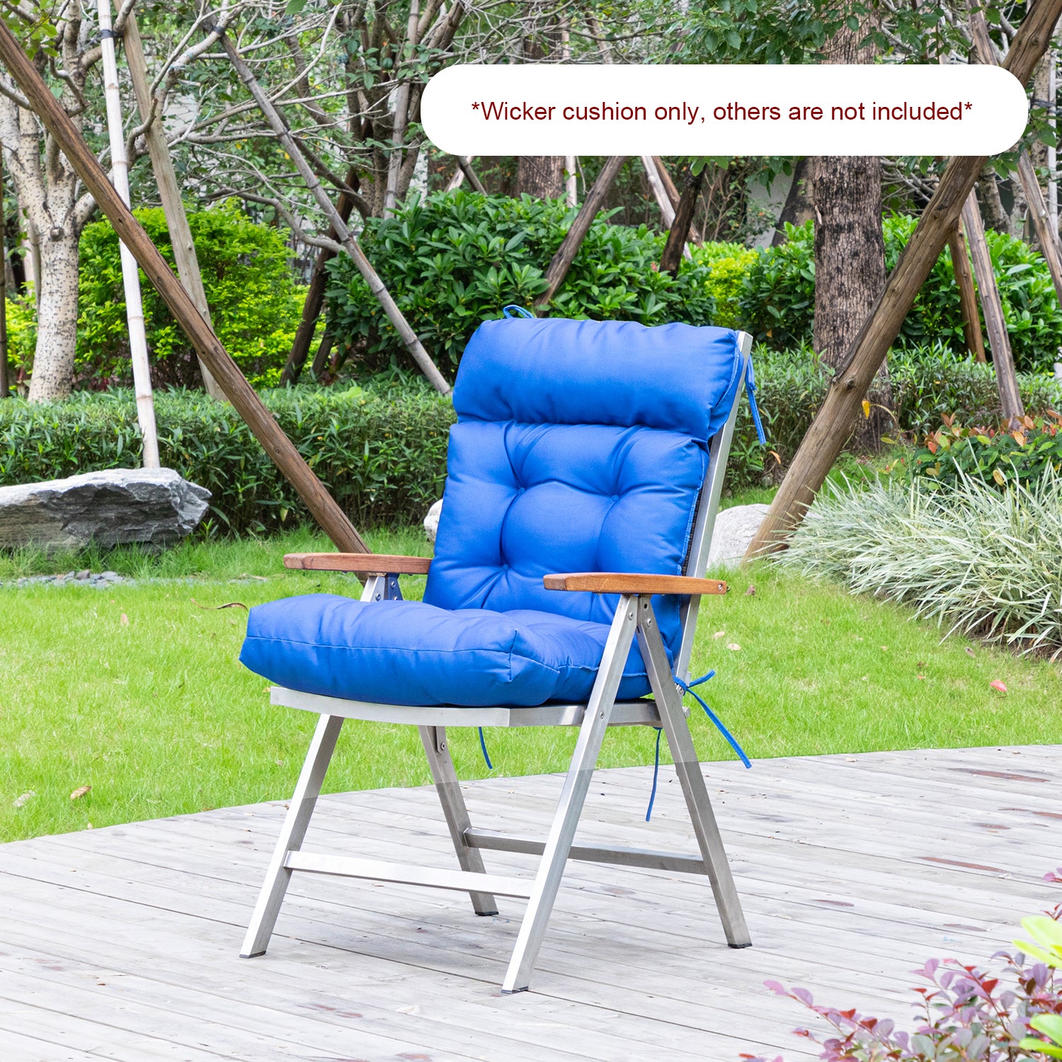 ARTPLAN Adirondack Outdoor Chair Cushion, All Weather Patio Cushion, Wicker Tufted Pillow for Patio Furniture