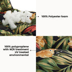 ARTPLAN Outdoor Cushions for Settee,Wicker Loveseat Cushions with Tie,Tufted Patio Cushions 2 U-Shaped Set of 5 Piece,L44xW19,Floral,