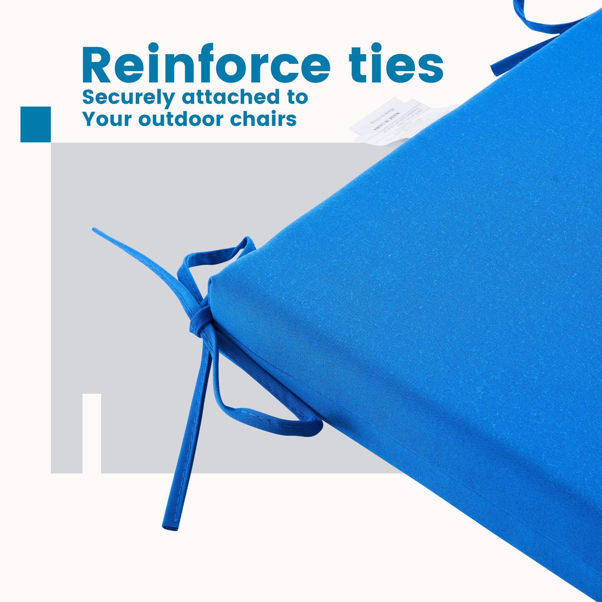 Outdoor Chair Cushions for Patio Furniture, Waterproof Outdoor Cushions, Round Corner Patio Chair Cushions Set of 4 with Ties,17"x16"x2"