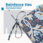 Outdoor Chair Cushions for Patio Furniture, Waterproof Outdoor Cushions, Round Corner Patio Chair Cushions Set of 4 with Ties,17"x16"x2"
