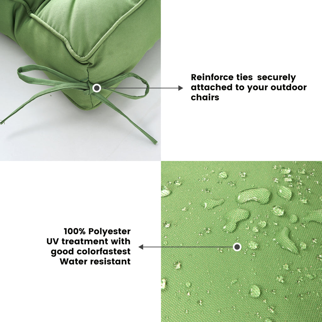 ARTPLAN Outdoor Seat Cushions,Pack of 2 Tufted  Patio Chair Pads 19x19x5 Inches Square Foam for Dining Chair