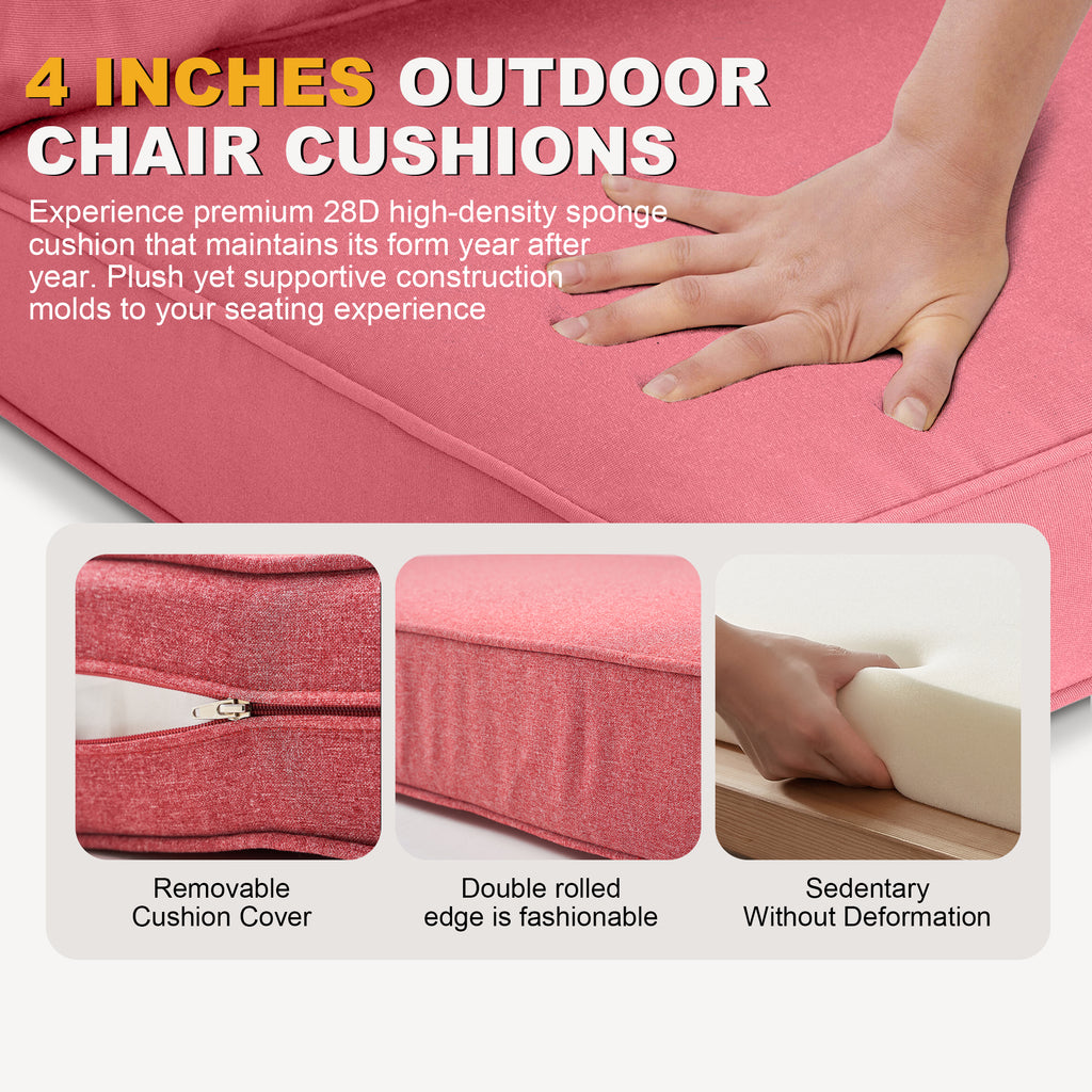 ARTPLAN Patio Bench Cushions Set of 5, Outdoor Sofa Cushions | All-Weather Fabric | Lumbar Support Pillows | Waterproof & Fade-Resistant for Sectionals