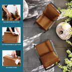 ARTPLAN Deep Seat Outdoor Cushion,Set 24"x24"x6" ,18x24" Bench Outdoor Chair Cushions, Polyester Fill Back for Patio Furniture ,Square