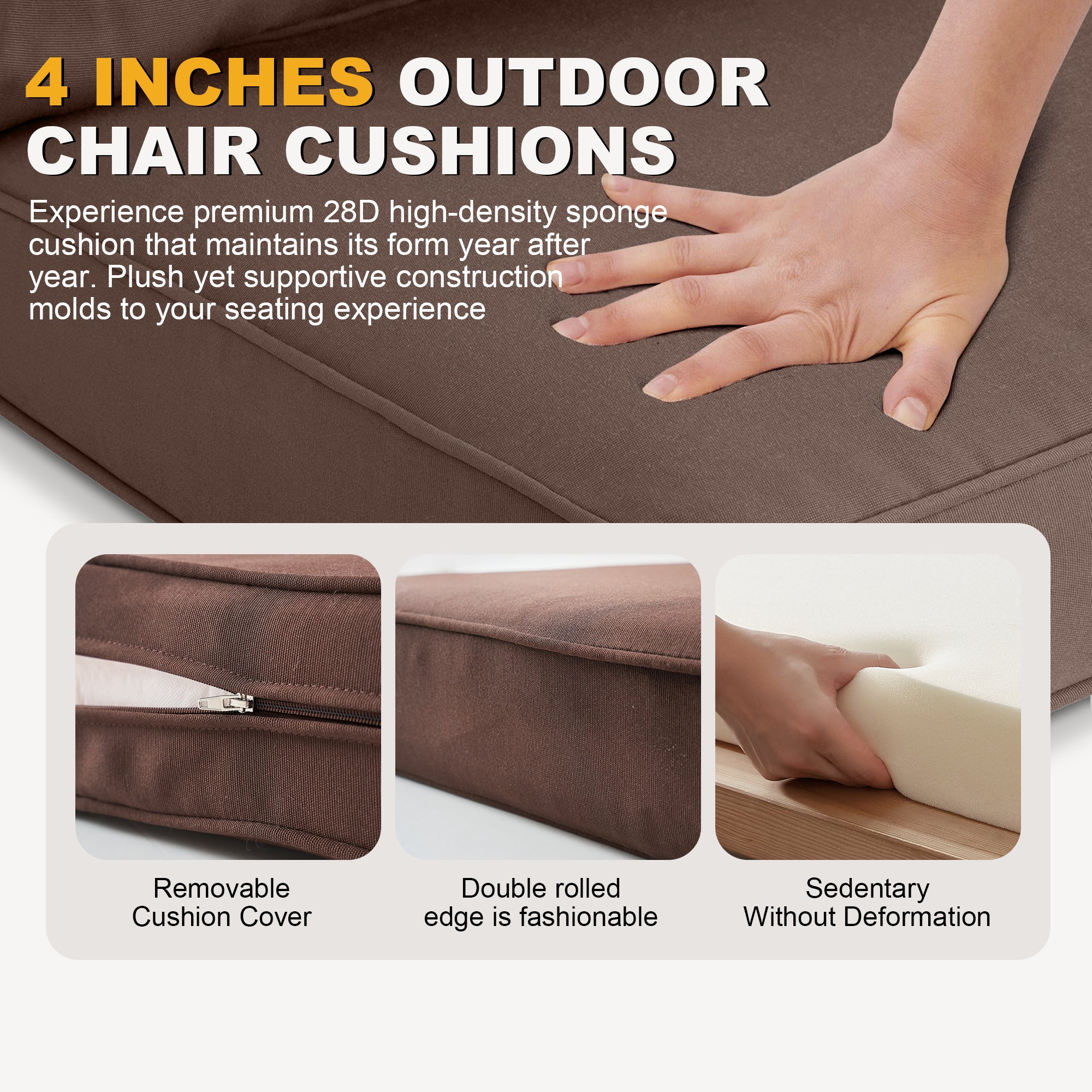 ARTPLAN Patio Bench Cushions Set of 5, Outdoor Sofa Cushions | All-Weather Fabric | Lumbar Support Pillows | Waterproof & Fade-Resistant for Sectionals