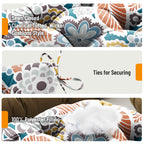 3 Pieces Outdoor Chair Cushions Set–Waterproof Tufted Cushions with Ties for Patio coversation, Loveseat & Bench, 44"x19"x5" UV-Resistant & Fade-Proof with Premium Polyester Filled