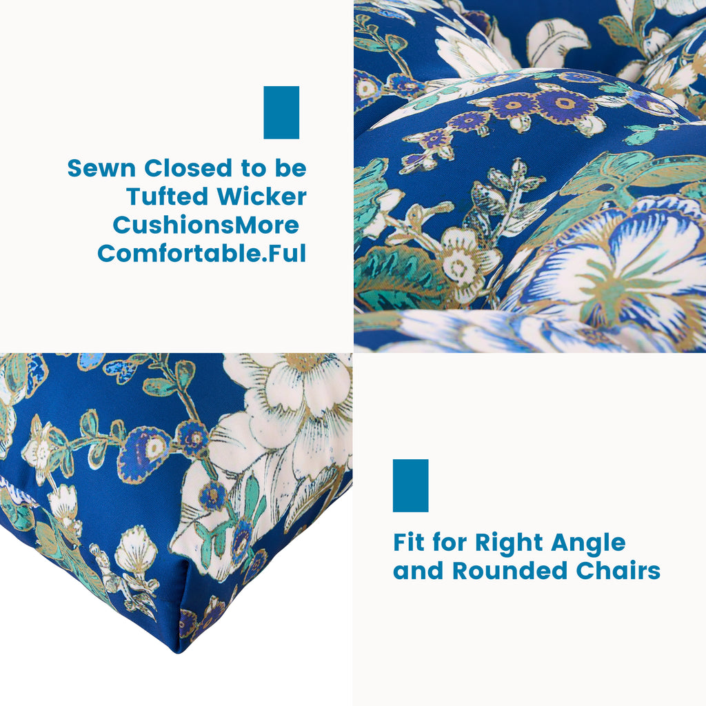 ARTPLAN Outdoor Chair Cushions,3 Piece Loveseat Outdoor Cushions Set,Tufted/Wicker Patio Cushion for Patio Furniture All Weather,44"x19"x5"