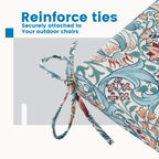 Outdoor Chair Cushions for Patio Furniture, Waterproof Outdoor Cushions, Round Corner Patio Chair Cushions Set of 4 with Ties,17"x16"x2"