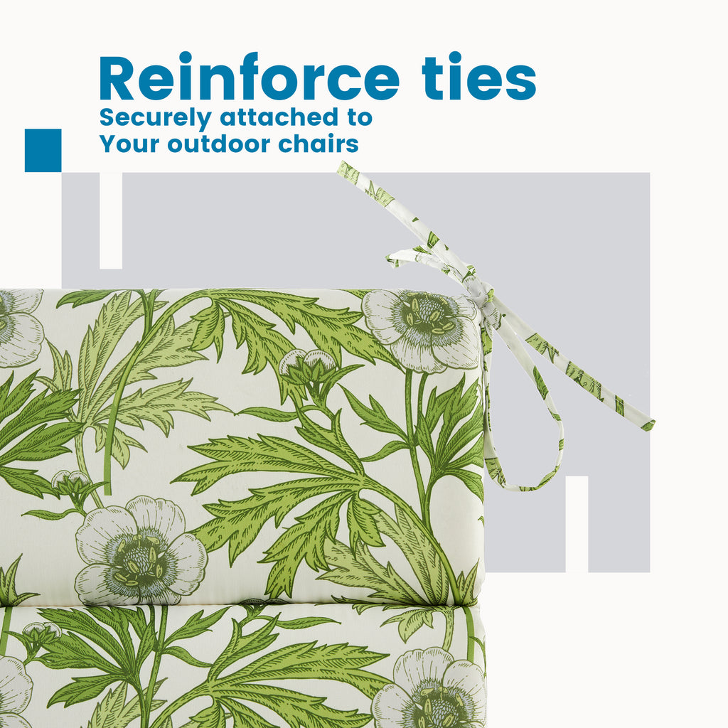 ARTPLAN Outdoor Chair Cushion,Seat & High Back Adirondack Rocking Wicker Chair Lawn Foam Cushion for Patio Furniture,45.5"x21"x3"