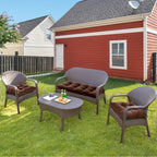 3 Pieces Outdoor Chair Cushions Clearance with Ties,44x19x5 Inches,1 Love seat &2 U-Shape Tufted Patio Bench Cushions for Wicker Outdoor Furniture,All Weather,