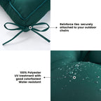 ARTPLAN Outdoor Seat Cushions,Pack of 2 Tufted  Patio Chair Pads 19x19x5 Inches Square Foam for Dining Chair