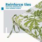 Outdoor Chair Cushions for Patio Furniture, Waterproof Outdoor Cushions, Round Corner Patio Chair Cushions Set of 4 with Ties,17"x16"x2"